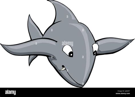 Cartoon Gray Hammerhead Shark Swimming Stock Vector Image Art Alamy