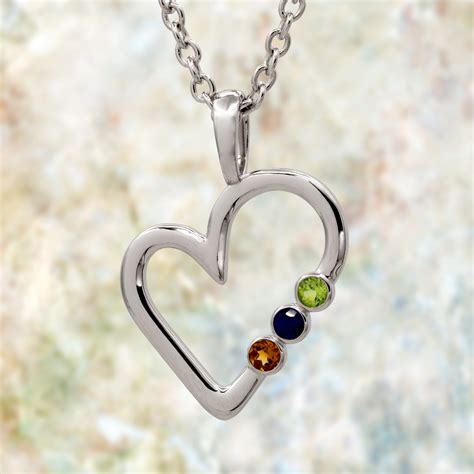 Colored Stone Heart Pendant » JewelryThis - Custom Jewelry