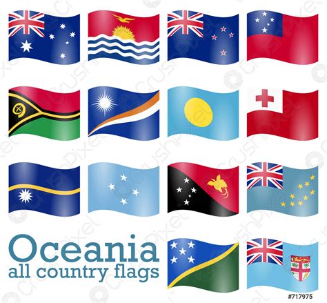 Todas Las Banderas De Los Países De Oceania Vector De Stock 717975