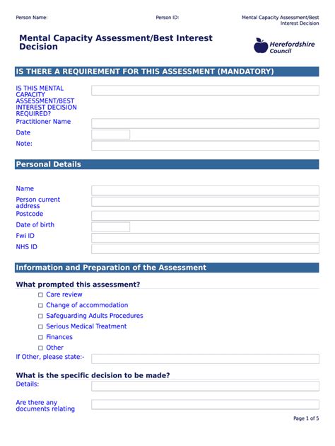 Fillable Online Herefordshiresafeguardingboards Org Mental Capacity