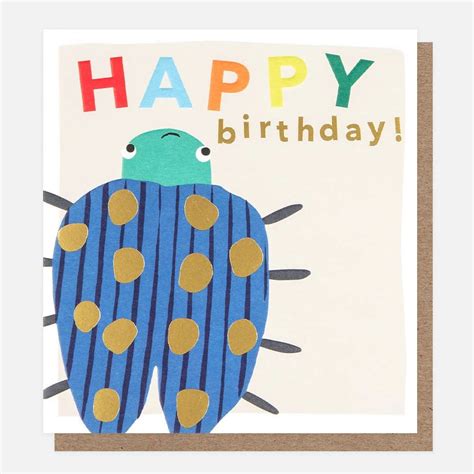 Caroline Gardner Beetle Birthday Card