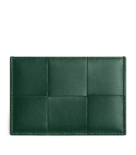 Womens Bottega Veneta Green Leather Intreccio Card Holder Harrods UK