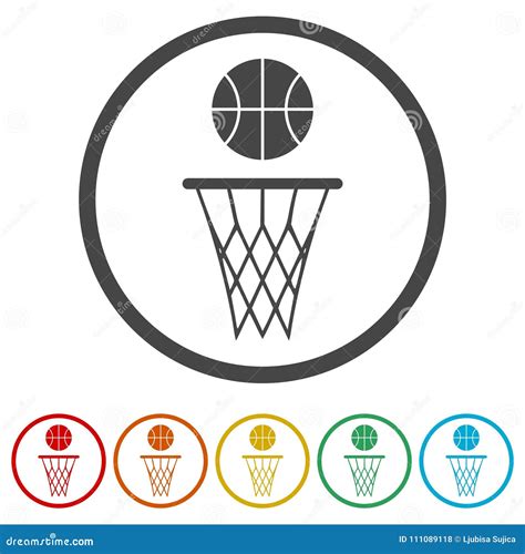 Basketball Icon Design 6 Colors Included Stock Vector Illustration