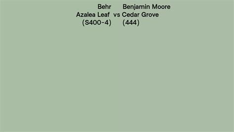 Behr Azalea Leaf S400 4 Vs Benjamin Moore Cedar Grove 444 Side By