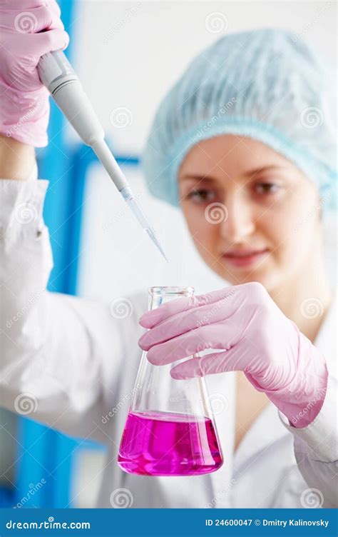 Medical Doctor With Flask Dropper In A Laboratory Royalty Free Stock