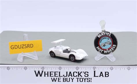 Chaparral 2G White Enamel 1969 Redline Hot Wheels Mattel Vintage RL W Button Wheeljack S Lab