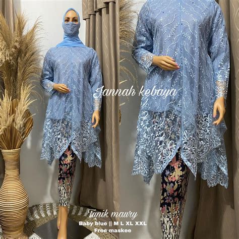 Jual Setelan Kebaya Modern Tulle Maury Aneka Pilihan Warna Shopee