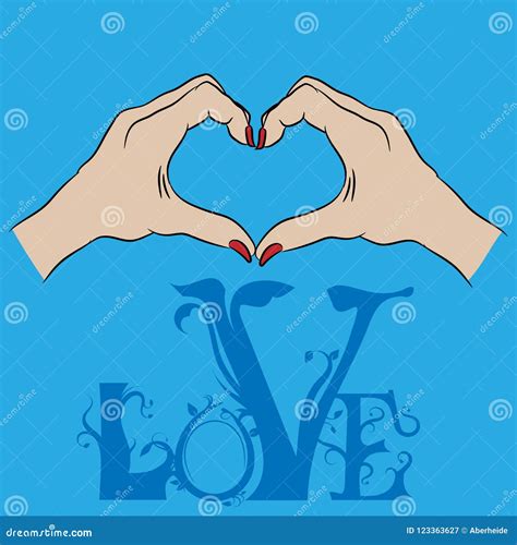 Two Hands Forming A Heart Stock Vector Illustration Of Female