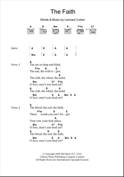 The Faith Guitar Chords Lyrics Zzounds