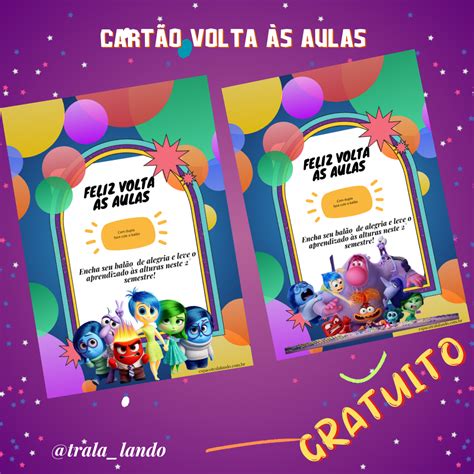 Cartão Divertidamente - Gratuito: Cartão volta às aulas divertidamente – Espaço Tralalando