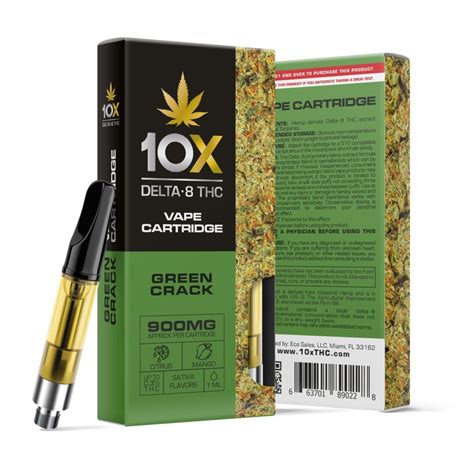 D8 Vape Cart 900mg Green Crack Sativa 1ml