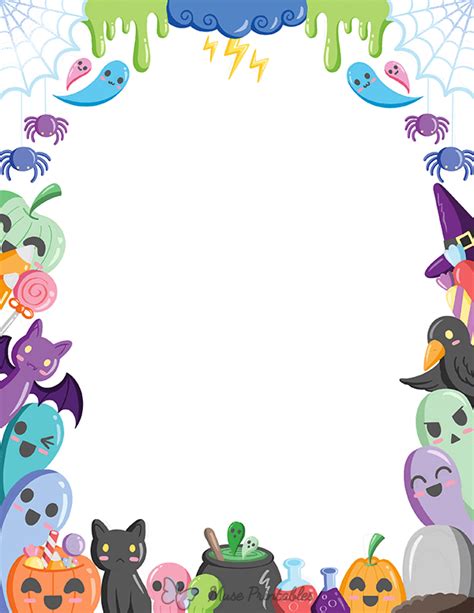 Printable Cute Halloween Page Border