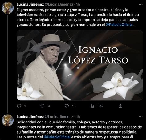 Políticos Y Artistas Lamentan La Muerte De Ignacio López Tarso Aristegui Noticias