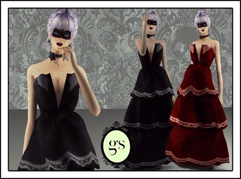 Guemara Sims Scarlett Dress New Mesh Base Game Colors