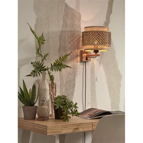 Good Mojo Bamboo Led Plug In Armed Sconce Wayfair Co Uk