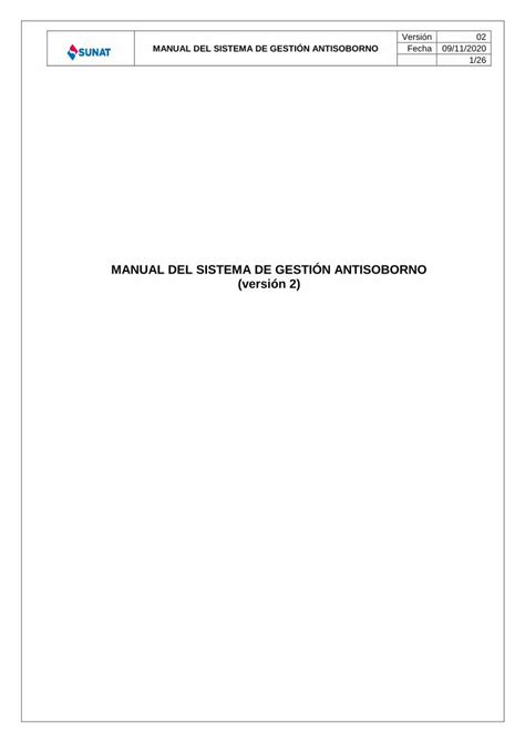 Pdf Manual Del Sistema De GestiÓn Antisoborno Versión 2 Dokumentips