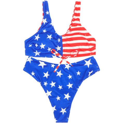 USA Flag Swimsuit Set American Flag Bikini Set Bikini Swimsuits Bathing