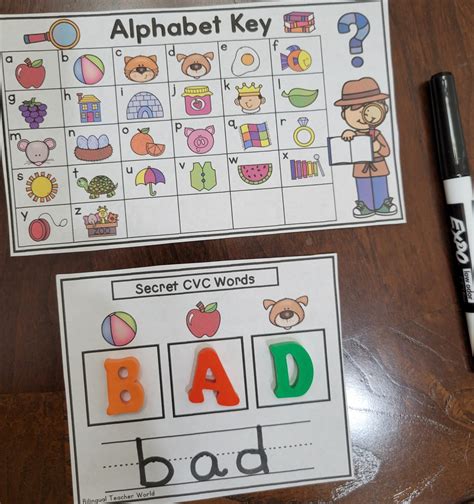 Secret CVC Words Task Cards | Made By Teachers