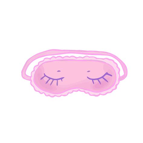 Hand Drawn Cute Isolated Clip Art Illustration Of Pink Sleeping Mask