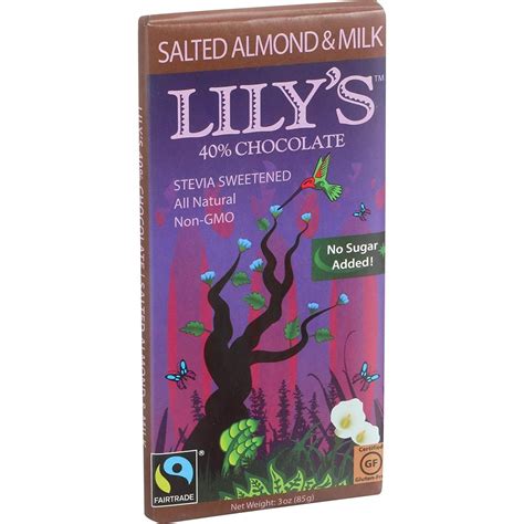 Lily S Chocolate And Milk Bar Stevia Sweetened Salted Almond