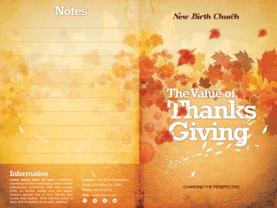 The Value of Thanksgiving Church Bulletin Template by Mark Taylor | Dribbble | Dribbble