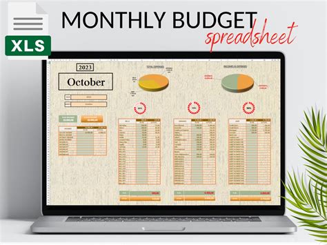 Monthly Excel Budget Template Simple Monthly Budget Budget - Etsy