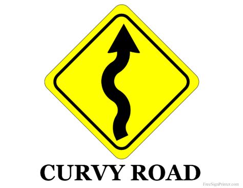 Printable Curvy Road Sign