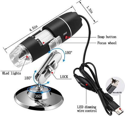 Цифровые USB микроскопы и лупы Jiusion 40-1000x, Микроскоп домашний USB ...