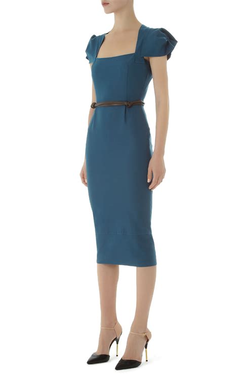 Roland Mouret Galaxy Dress In Blue Petrol Lyst