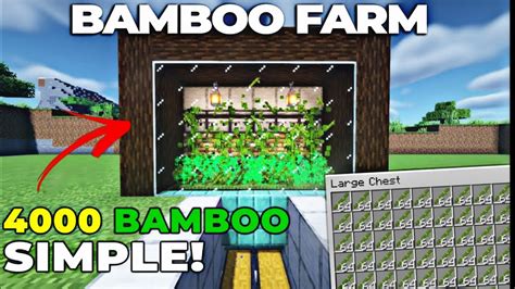 AUTOMATIC BAMBOO FARM IN MINECRAFT 4000 BAMBOO IN EVERY HOUR YouTube