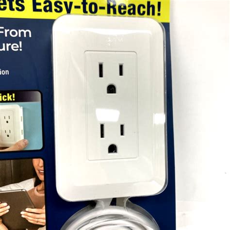 Presto Plug Wall Outlet Extender 4 Ft Cord Peel And Stick As Seen On Tv 2 Ac 2 Usb Ebay