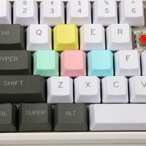 Pcs Pbt Bianco Keycaps Per Cherry Mx Interruttore Tastiera Da Gioco