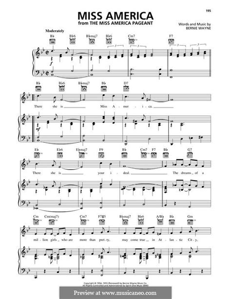 Miss America (Bert Parks) by B. Wayne - sheet music on MusicaNeo