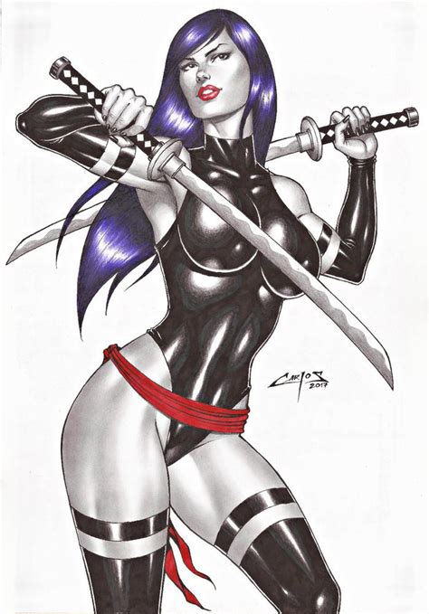 Details About Hot Psylocke Bikini Dw362 X Men Original Pinup Art By