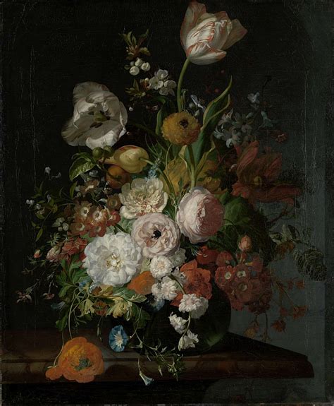 Stilleven Met Bloemen In Een Glazen Vaas Rachel Ruysch Ca 1690 Ca