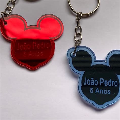 Chaveiro Mickey Acrílico Espelhado 2 Elo7 Produtos Especiais