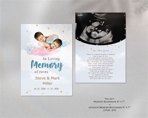 Funeral Program Template For Twins In Loving Memory Of Twins Memorial