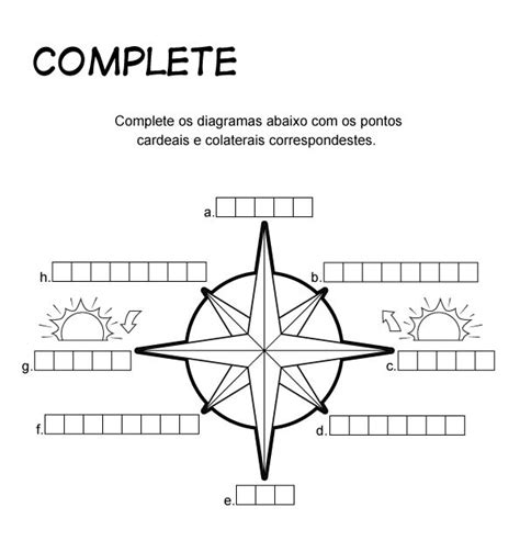 Fichas E Atividades Os Pontos Cardeais Educa O Online