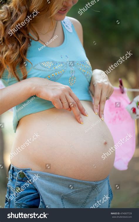 Pregnant Girl Holding Hands Near Naked Stock Photo 474007729 Shutterstock