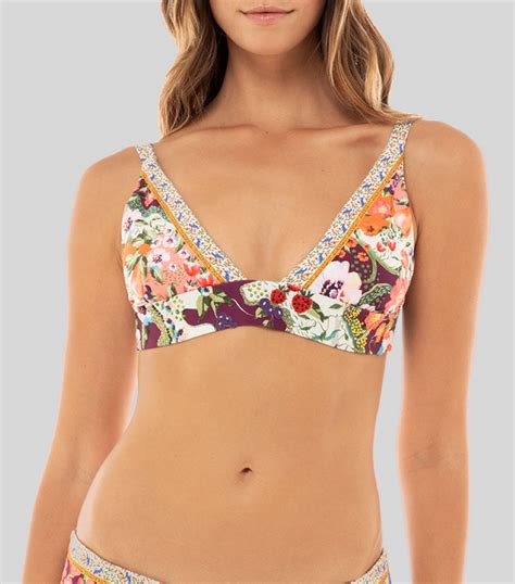 Agua Bendita Bikini Top Megan Seed Con Flores Mujer El Palacio De Hierro