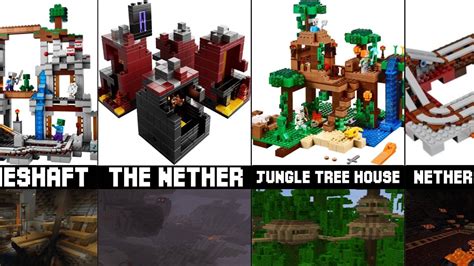 Lego Minecraft Sets Vs Minecraft Structures Comparison Youtube