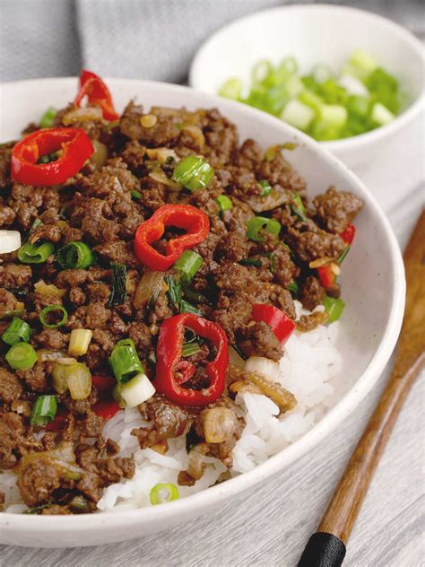 Mongolian Ground Beef Khin S Kitchen Beef Recipe Beef Recipes