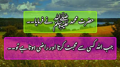 Rasool Allah Ny Frmaya Allah Jb Kisi Sy Muhabat Krta Hai To Allah