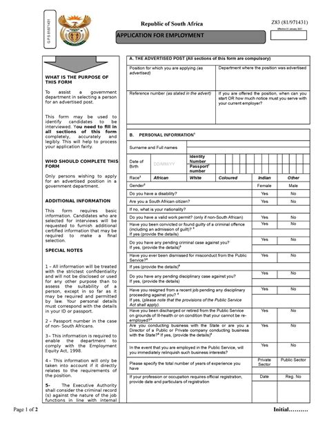 Approved New Z83 Form Gazetted 6 Nov 2020 WHAT IS THE PURPOSE OF THIS