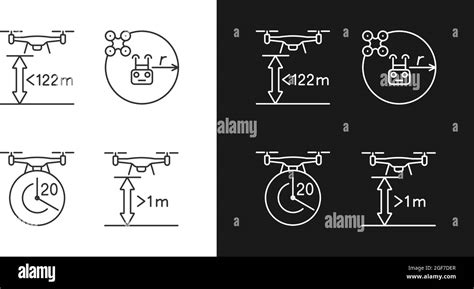 Drone Proper Control Linear Manual Label Icons Set For Dark And Light Mode Stock Vector Image