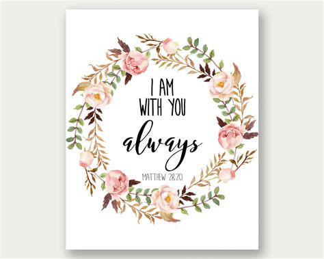 I Am With You Always Matthew 28 20 Printable Bible Verse