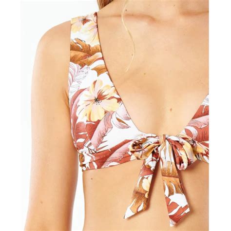 Rip Curl Leilani Deep V Top Bikini Bra Size L