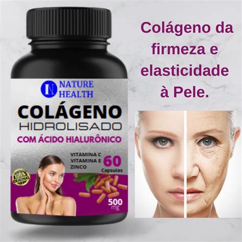 Colágeno Hidrolisado Betacaroteno e Vitamina C 60 Cápsulas para