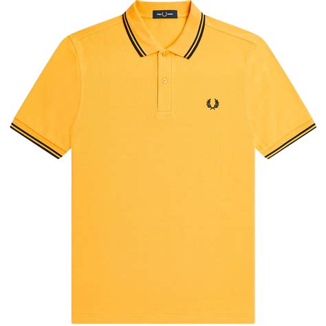 Fred Perry M3600 Twin Tipped Polo Shirt Golden Hournavy