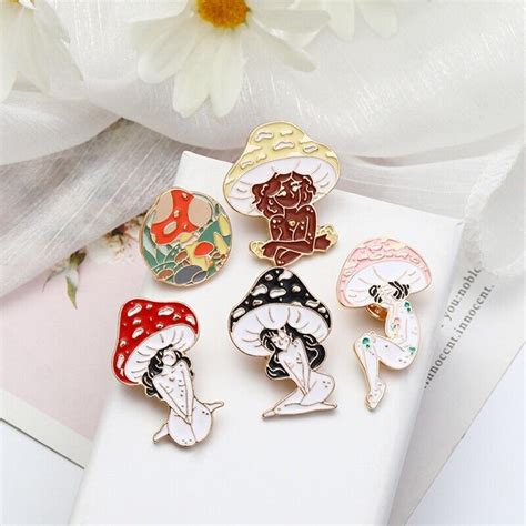 Cute Enamel Brooch Pins Mushroom Girls Cartoon Mushroom Brooches For Backpack Ebay